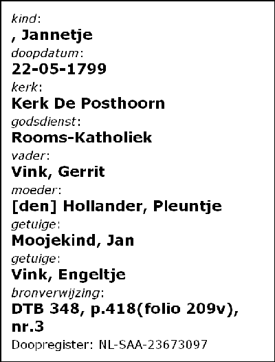 17990522 geb reg Jannetje dv G Vink - A d Hollander